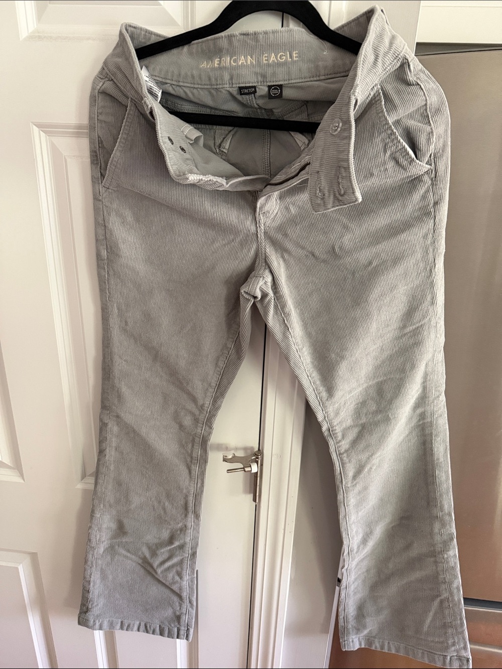 American Eagle Outfitters Light Gray Corduroy Boot Cut Pants